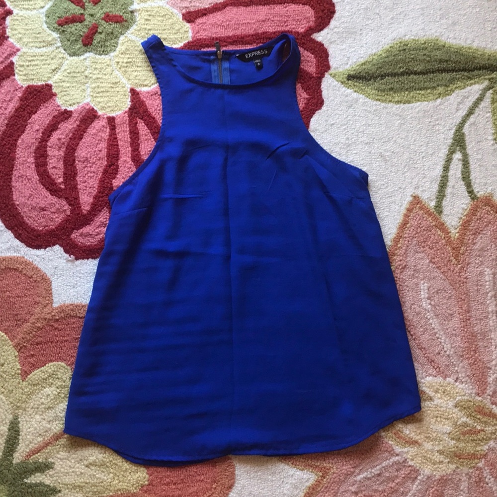 Express semi sheer royal blue top